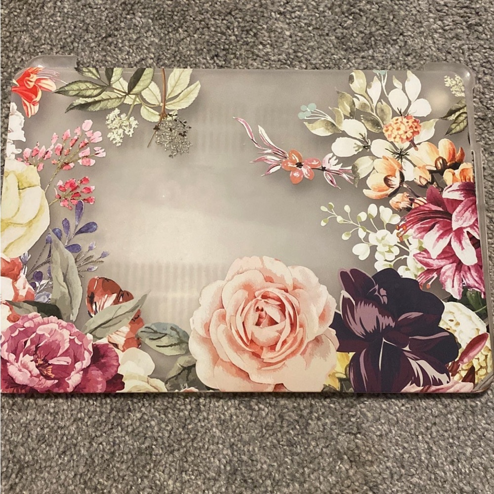 Floral Macbook Pro with Touch Bar Case with Keyboard Cover